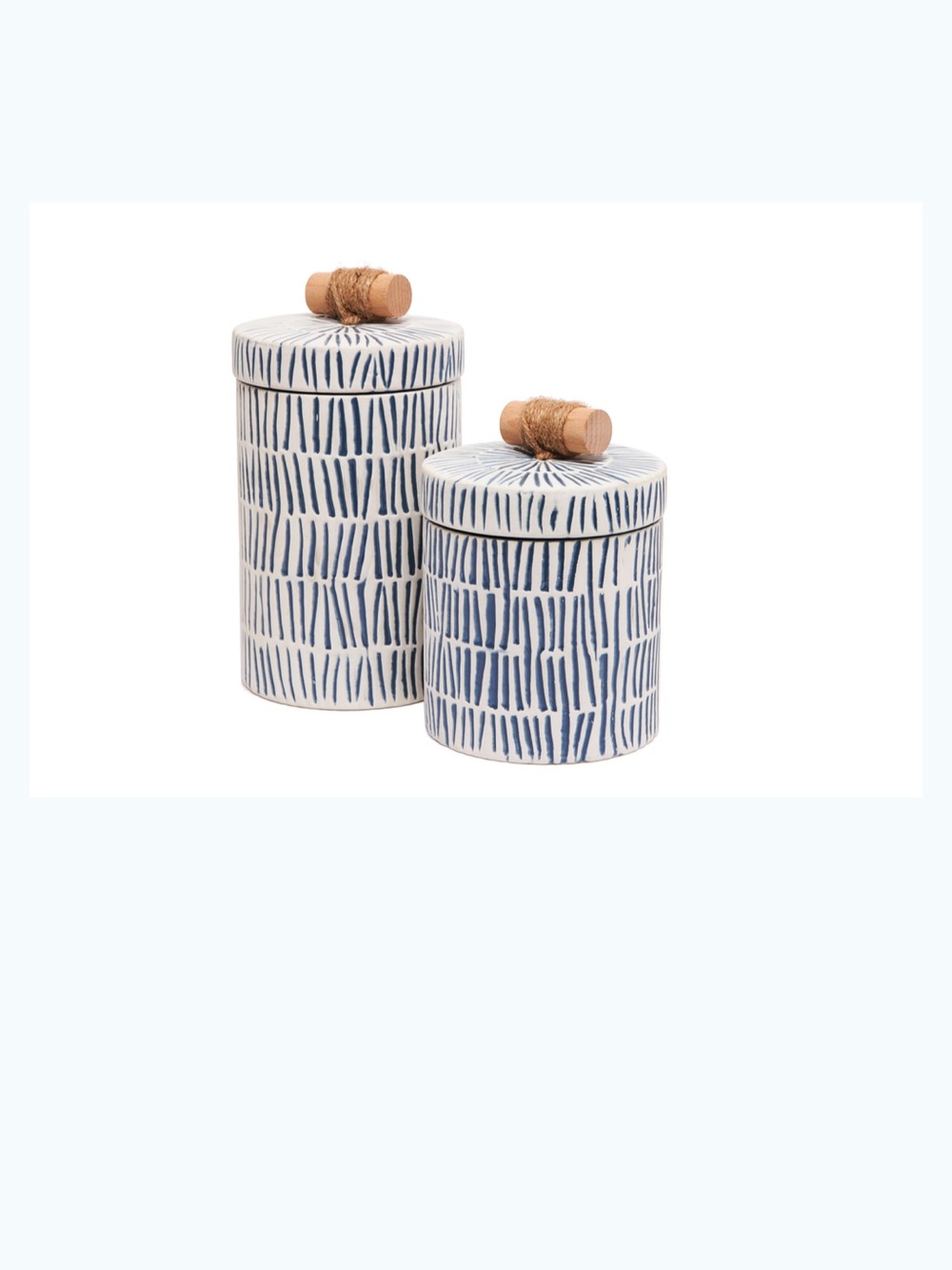 Palmero Decorative Ceramic Canisters with Wood Knob Lid